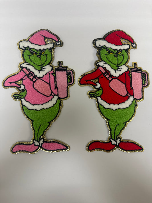 Grinch Stanley iron on patch